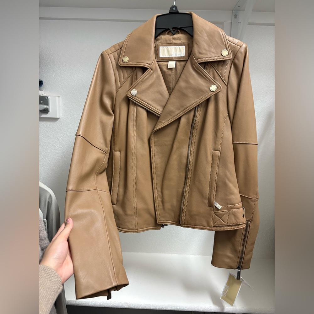 Michael Kors Camel Leather Jacket